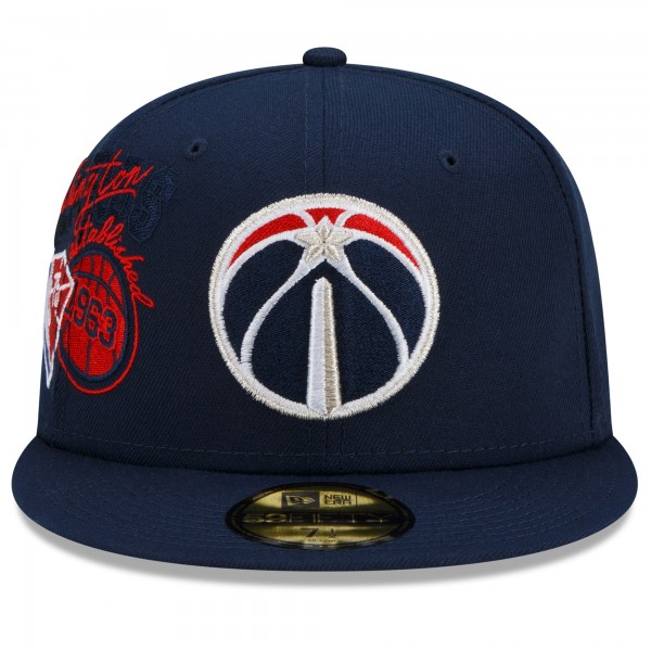 Бейсболка Washington Wizards New Era Back Half 59FIFTY - Navy - официальный мерч NBA