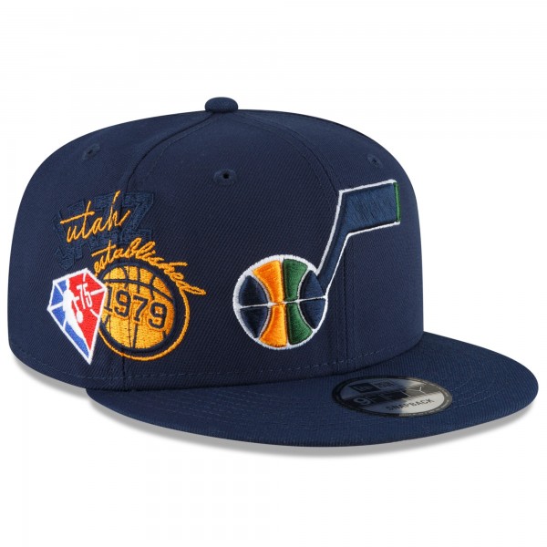 Бейсболка Utah Jazz New Era Back Half 9FIFTY - Navy - официальный мерч NBA