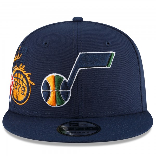 Бейсболка Utah Jazz New Era Back Half 9FIFTY - Navy - официальный мерч NBA