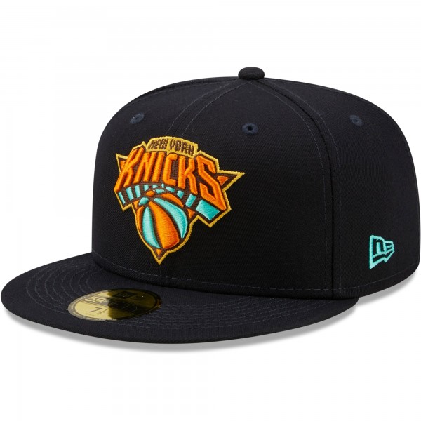 Бейсболка New York Knicks New Era 59FIFTY - Navy/Mint - официальный мерч NBA