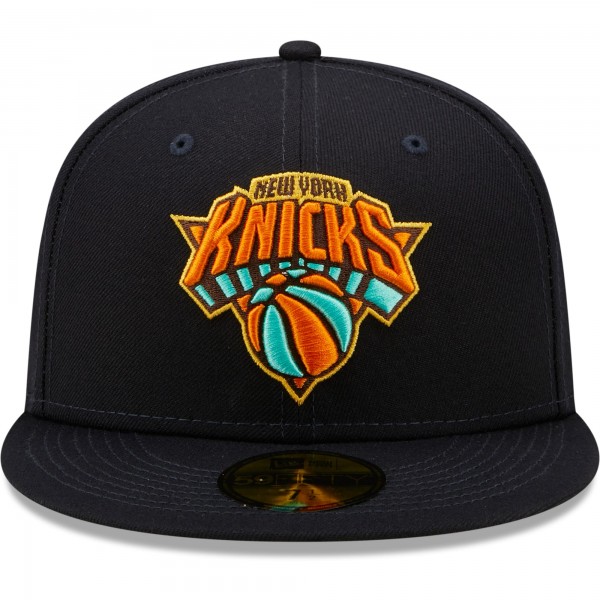 Бейсболка New York Knicks New Era 59FIFTY - Navy/Mint - официальный мерч NBA