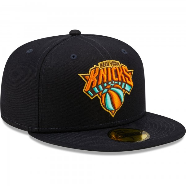 Бейсболка New York Knicks New Era 59FIFTY - Navy/Mint - официальный мерч NBA