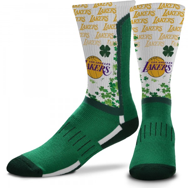 Носки Los Angeles Lakers For Bare Feet Four Leaf St. Patricks Day V-Curve Crew