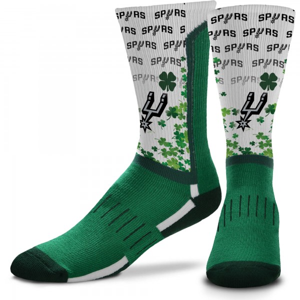 Носки San Antonio Spurs For Bare Feet Four Leaf St. Patrick's Day V-Curve