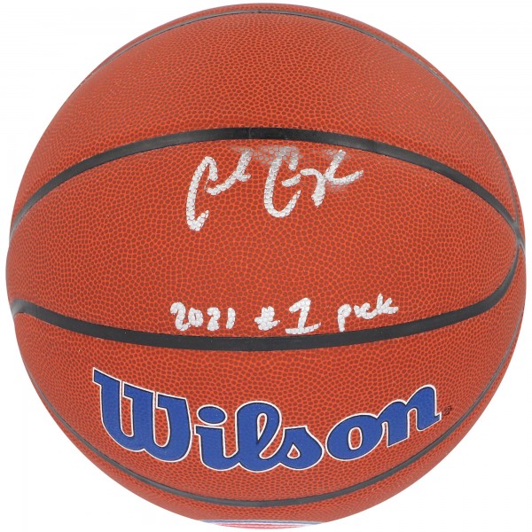 Баскетбольный мяч Cade Cunningham Detroit Pistons Fanatics Authentic Autographed Wilson Team Logo with 2021 #1 Pick Inscription
