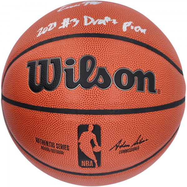 Баскетбольный мяч Evan Mobley Cleveland Cavaliers Fanatics Authentic Autographed Wilson Authentic Series Indoor/Outdoor with 2021 #3 Pick Inscription