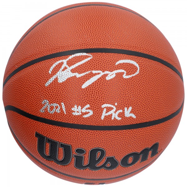 Баскетбольный мяч Jalen Suggs Orlando Magic Fanatics Authentic Autographed Wilson Authentic Series Indoor/Outdoor with 2021 #5 Pick Inscription