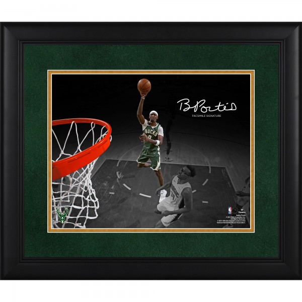 Facsimile Signature Milwaukee Bucks Bobby Portis Fanatics Authentic Framed 11 x 14 Spotlight Photograph