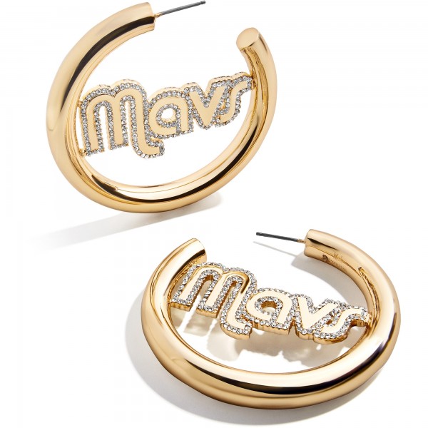 Серьги кольца Dallas Mavericks BaubleBar Logo Large