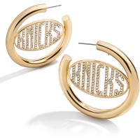 Серьги кольца New York Knicks Womens Logo - Gold