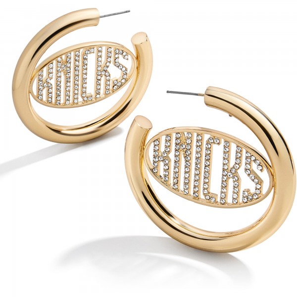Серьги кольца New York Knicks Womens Logo - Gold
