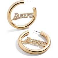Los Angeles Lakers BaubleBar Logo Large Hoop Earrings