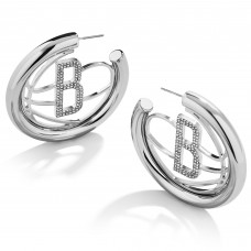 Серьги кольца Brooklyn Nets Womens Logo - Silver