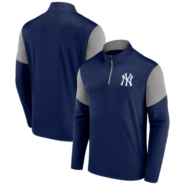 Кофта на короткой молнии New York Yankees Primary Logo - Navy/Gray