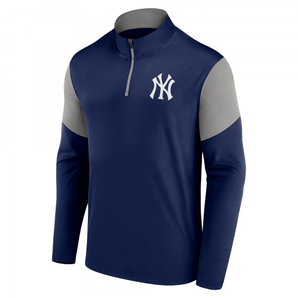 Кофта на короткой молнии New York Yankees Primary Logo - Navy/Gray
