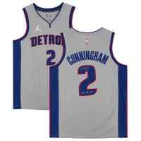 Autographed Detroit Pistons Cade Cunningham Fanatics Authentic Jordan Brand Gray Statement Swingman Jersey with 2021 #1 Draft Pick Inscription