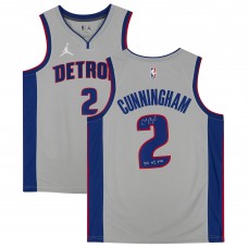 Autographed Detroit Pistons Cade Cunningham Fanatics Authentic Jordan Brand Gray Statement Swingman Jersey with 2021 #1 Draft Pick Inscription