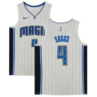 Autographed Orlando Magic Jalen Suggs Fanatics Authentic Nike White Association Swingman Jersey with 2021 #5 Draft Pick Inscription