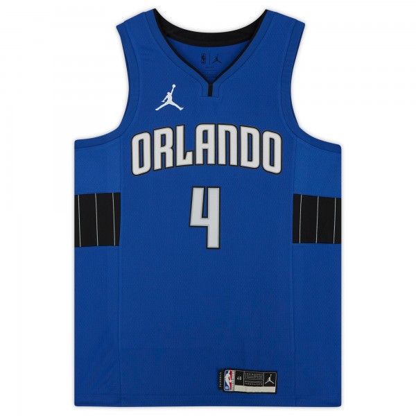 Autographed Orlando Magic Jalen Suggs Fanatics Authentic Jordan Brand Blue Statement Jersey with 2021 #5 Draft Pick Inscription