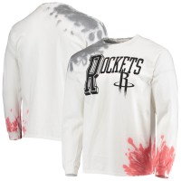 Футболка с длинным рукавом Houston Rockets Junk Food Tie-Dye - White