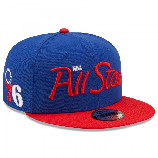 Бейсболка Philadelphia 76ers New Era 2022 NBA All-Star Game Script 9FIFTY - Royal