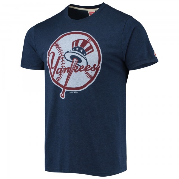 New York Yankees Homage Navy Hand-Drawn Logo Tri-Blend T-Shirt