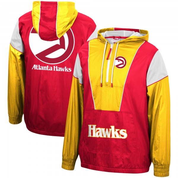 Куртка с капюшоном Atlanta Hawks Mitchell & Ness Hardwood Classics Highlight Reel Windbreaker - Red/Yellow