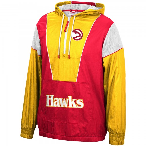Куртка с капюшоном Atlanta Hawks Mitchell & Ness Hardwood Classics Highlight Reel Windbreaker - Red/Yellow