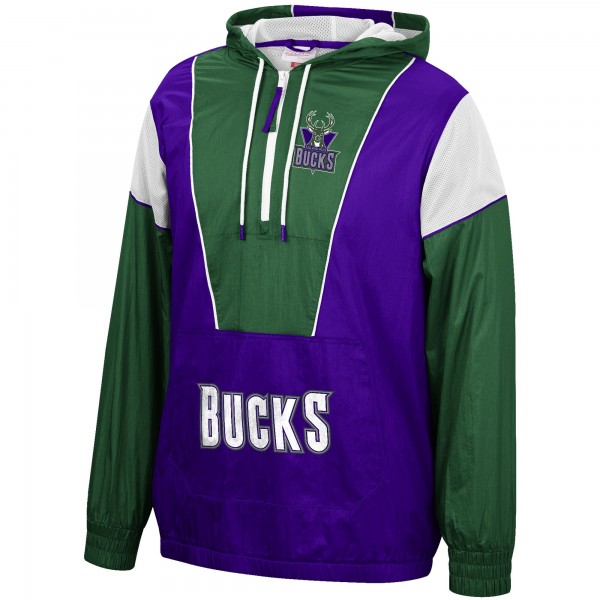 Куртка с капюшоном Milwaukee Bucks Mitchell & Ness Hardwood Classics Highlight Reel Windbreaker - Purple/Green
