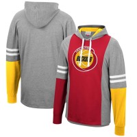 Футболка с длинным рукавом Houston Rockets Mitchell & Ness Color Blocked- Heathered Gray/Red