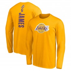 Футболка с длинным рукавом LeBron James Los Angeles Lakers Playmaker Name & Number - Gold