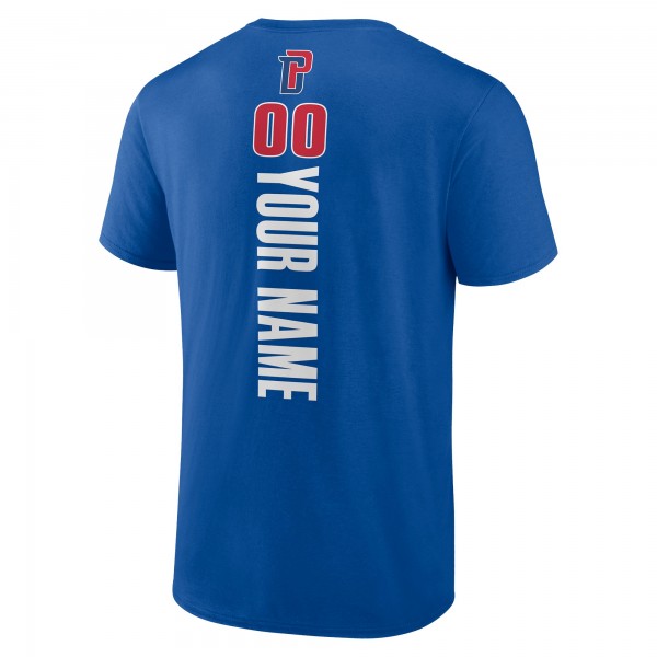 Detroit Pistons Blue Personalized Playmaker Team T-Shirt