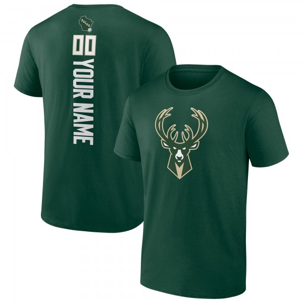 Milwaukee Bucks Hunter Green Personalized Playmaker Team T-Shirt