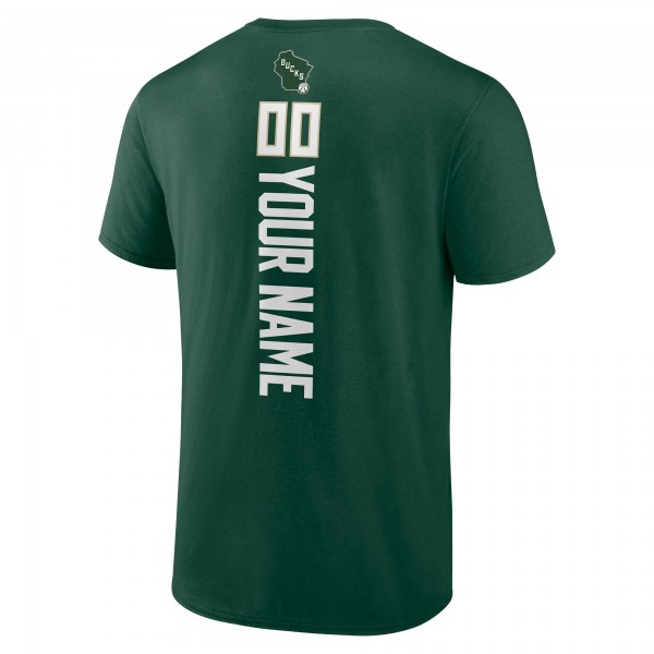 Milwaukee Bucks Hunter Green Personalized Playmaker Team T-Shirt