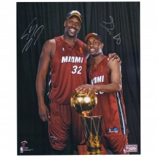 Autographed Miami Heat Gary Payton & Shaquille ONeal Fanatics Authentic 16 x 20 Posing with 2006 NBA Championship Trophy Photograph