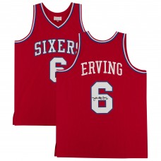 Autographed Philadelphia 76ers Julius Erving Fanatics Authentic Red 1982-83 Mitchell & Ness Replica Jersey