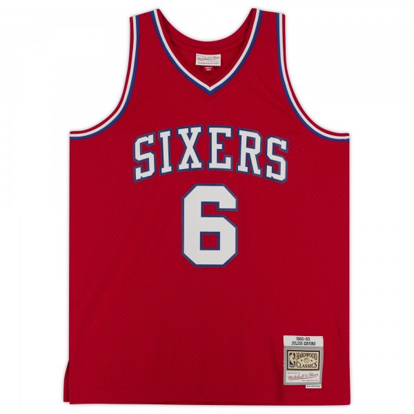 Autographed Philadelphia 76ers Julius Erving Fanatics Authentic Red 1982-83 Mitchell & Ness Replica Jersey