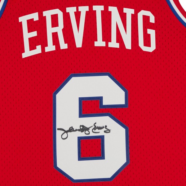 Autographed Philadelphia 76ers Julius Erving Fanatics Authentic Red 1982-83 Mitchell & Ness Replica Jersey