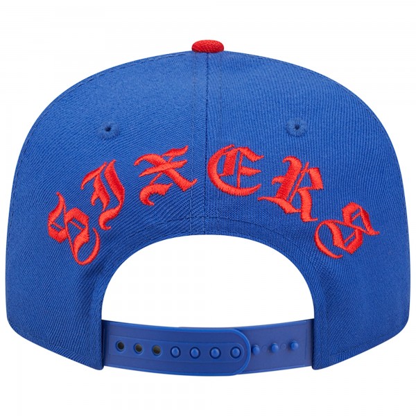 Бейсболка Philadelphia 76ers New Era Back Letter Arch 9FIFTY - Royal/Red