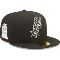 Бейсболка San Antonio Spurs New Era 5x NBA Finals Champions Pop Sweat 59FIFTY - Black