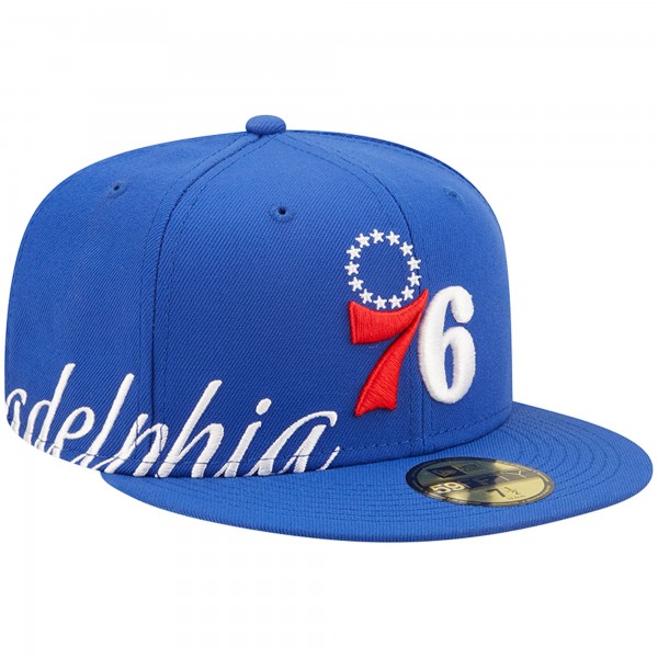 Бейсболка Philadelphia 76ers New Era Side Split 59FIFTY - Royal