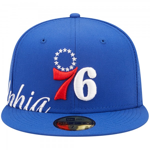 Бейсболка Philadelphia 76ers New Era Side Split 59FIFTY - Royal