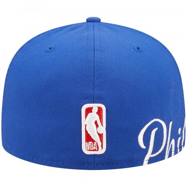 Бейсболка Philadelphia 76ers New Era Side Split 59FIFTY - Royal