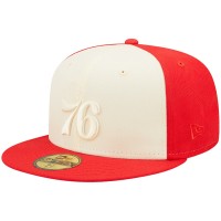 Бейсболка Philadelphia 76ers New Era Cork Two-Tone 59FIFTY - Cream/Red