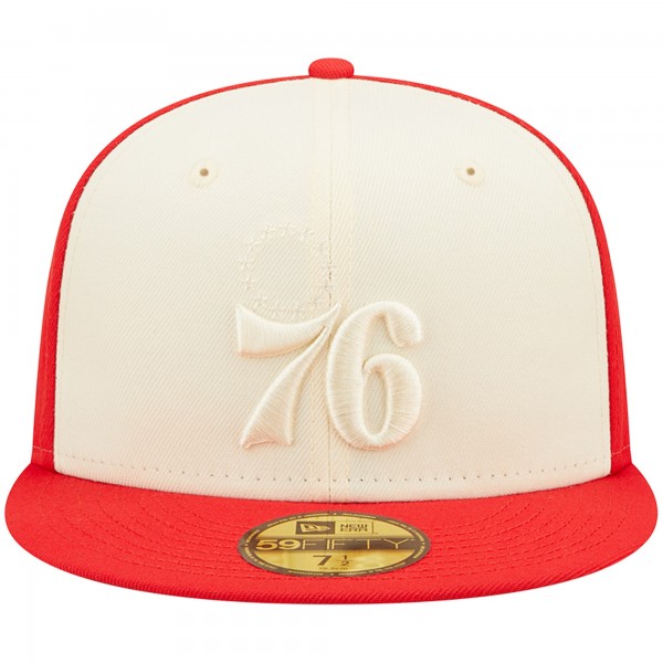 Бейсболка Philadelphia 76ers New Era Cork Two-Tone 59FIFTY - Cream/Red