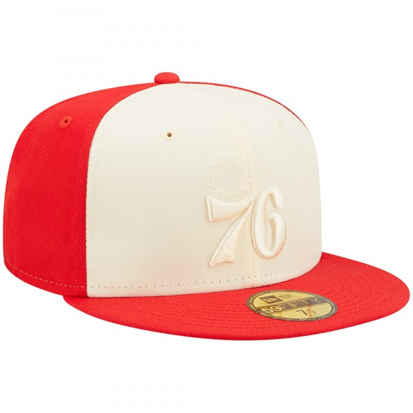 Бейсболка Philadelphia 76ers New Era Cork Two-Tone 59FIFTY - Cream/Red