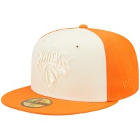 Бейсболка New York Knicks New Era Cork Two-Tone 59FIFTY - Cream/Orange