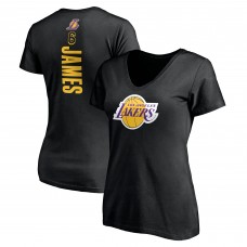 LeBron James Los Angeles Lakers Women's #6 Playmaker V-Neck T-Shirt - Black