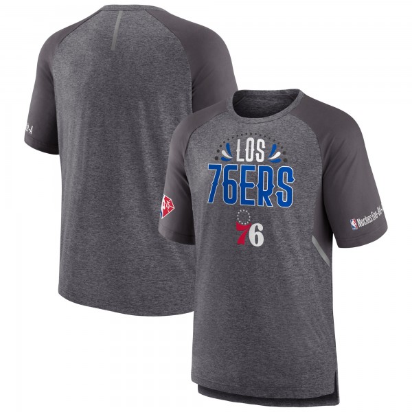 Футболка Philadelphia 76ers 2022 Noches Ene-Be-A Core Shooting Raglan - Heathered Gray