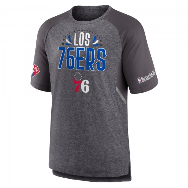 Футболка Philadelphia 76ers 2022 Noches Ene-Be-A Core Shooting Raglan - Heathered Gray